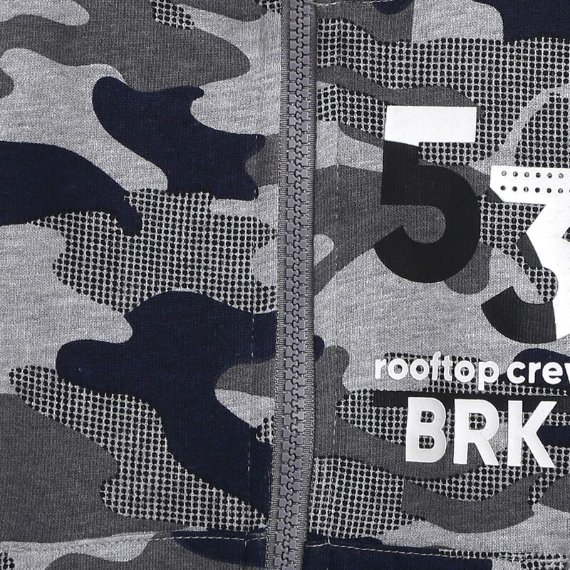 Boys Light Grey French Terry Cardigan image number 2